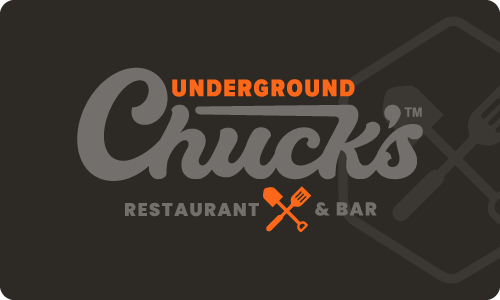 Underground Chuck's physical plastic gift card
